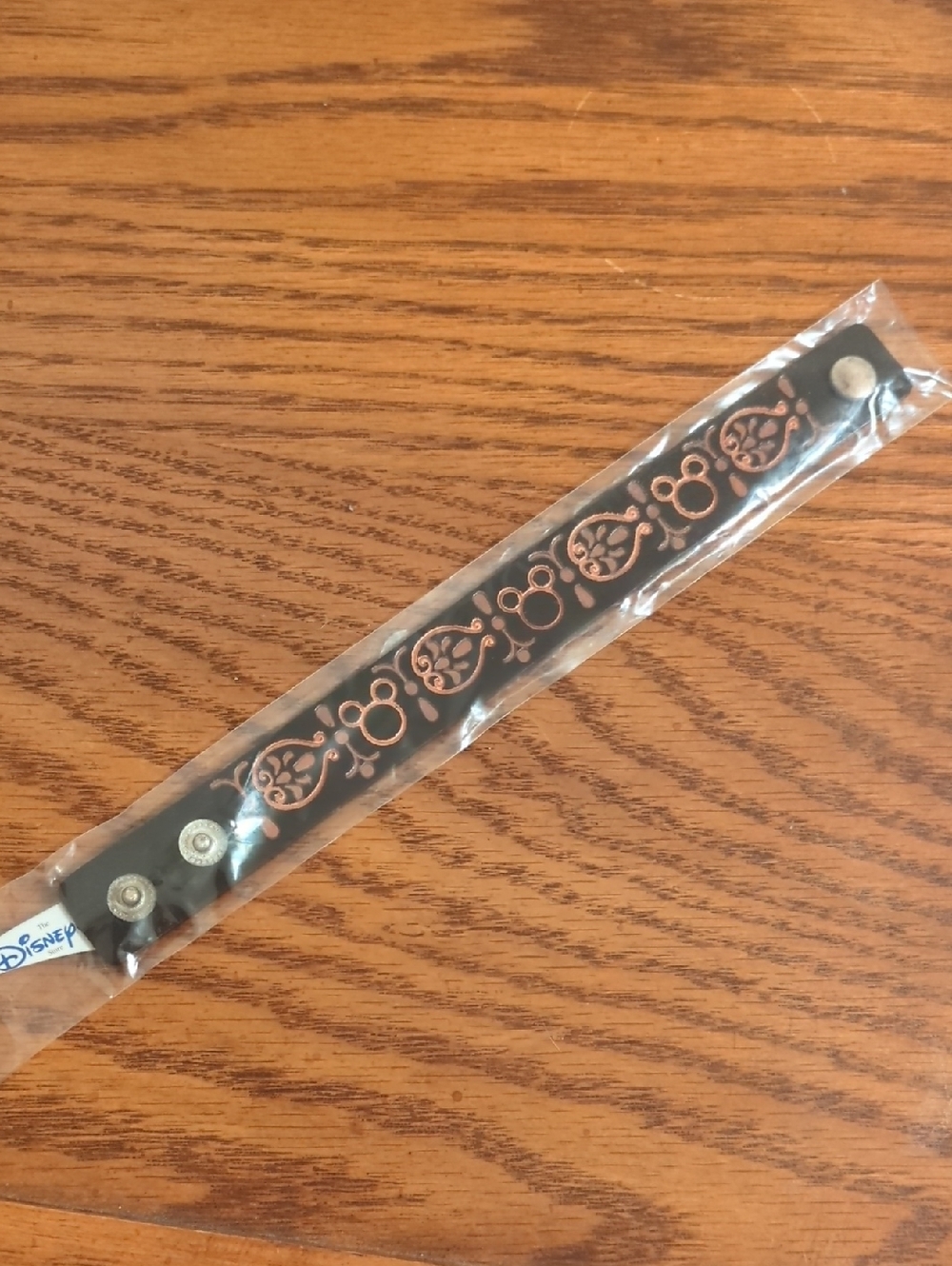 Black and Brown Leather Mickey Mouse Disney Bracelet